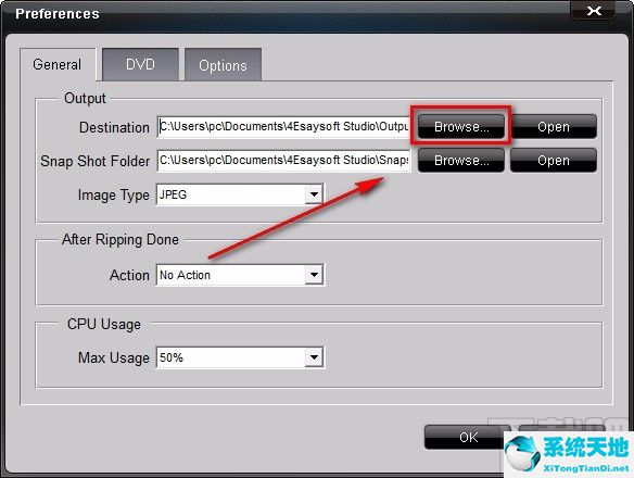 4Easysoft Blu-ray to AVI Ripper设置默认保存路径的方法