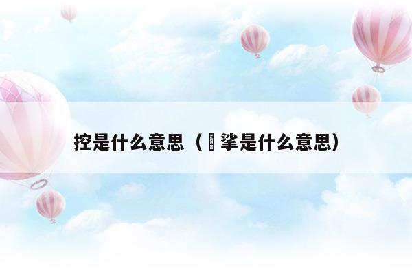 控是什么意思(数控是什么意思)