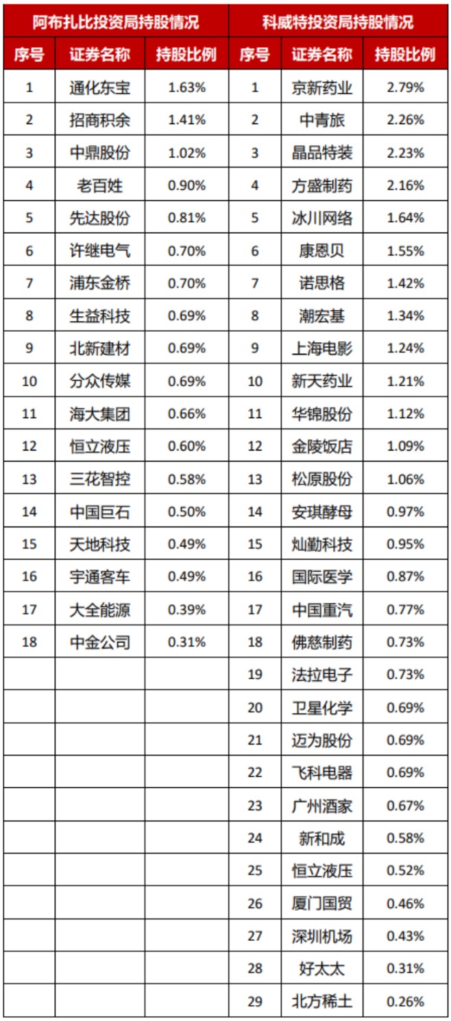 中东土豪扫货中国核心资产：上榜多家A股上市公司前十大股东名单