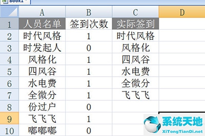 excel签到表怎么计数(excel签到率函数)