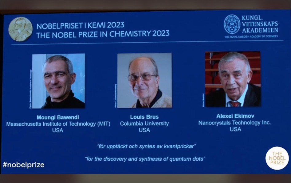 2023年诺贝尔化学奖揭晓 三位量子点科学家获奖