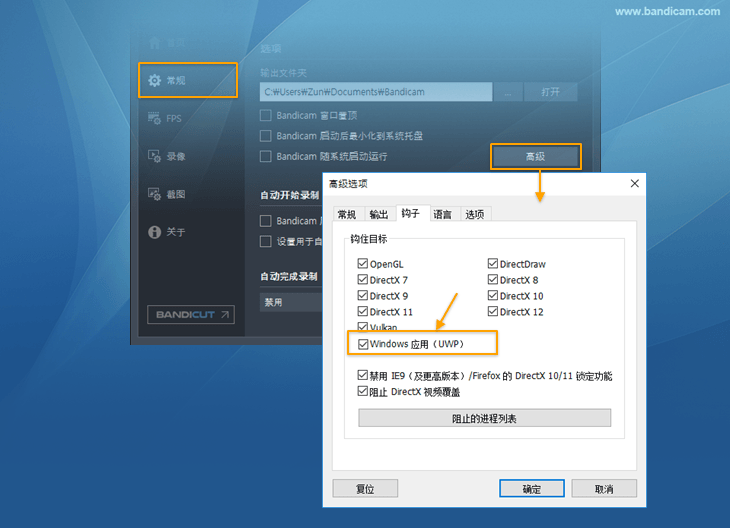 bandicam录制游戏设置(bandicam游戏录制选择录制窗口)