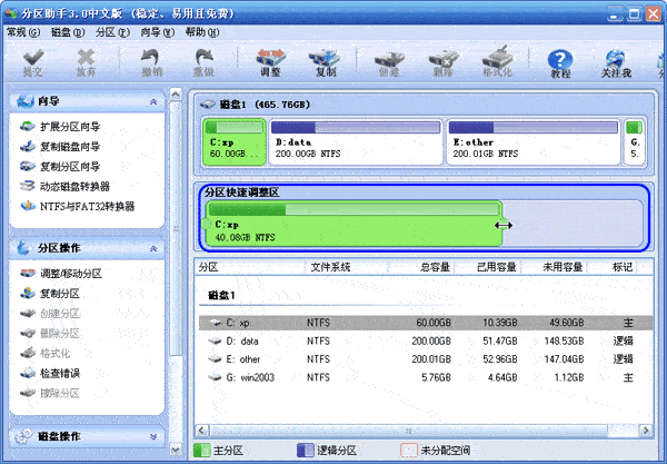 用分区助手调整分区大小(分区助手调整c盘大小后系统会损坏吗)