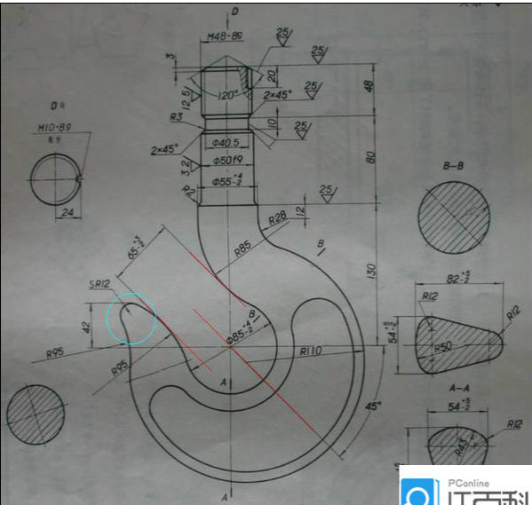 cad吊钩的绘制(cad画吊钩视频)