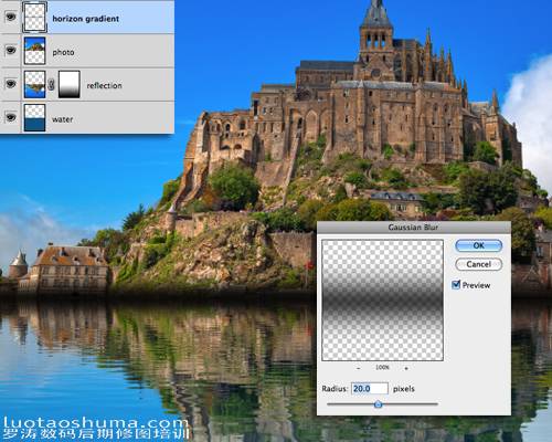 Photoshop CS6制作水中倒影特效照片（PS）技巧